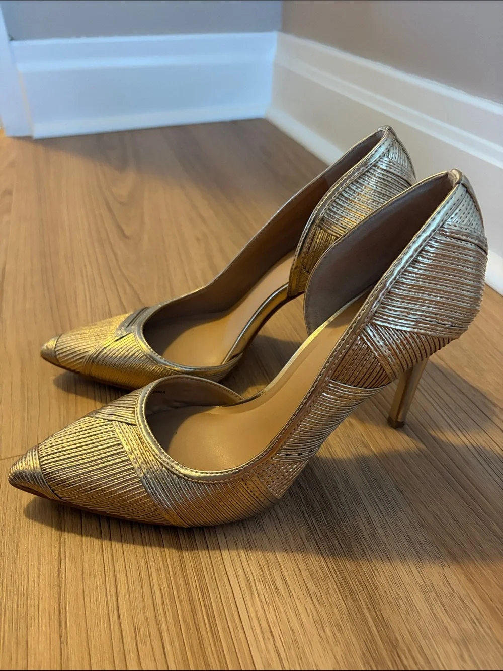 INC International Concepts Metallic Gold Pointed Toe Pumps